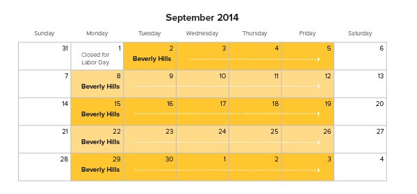 LA September Schedule