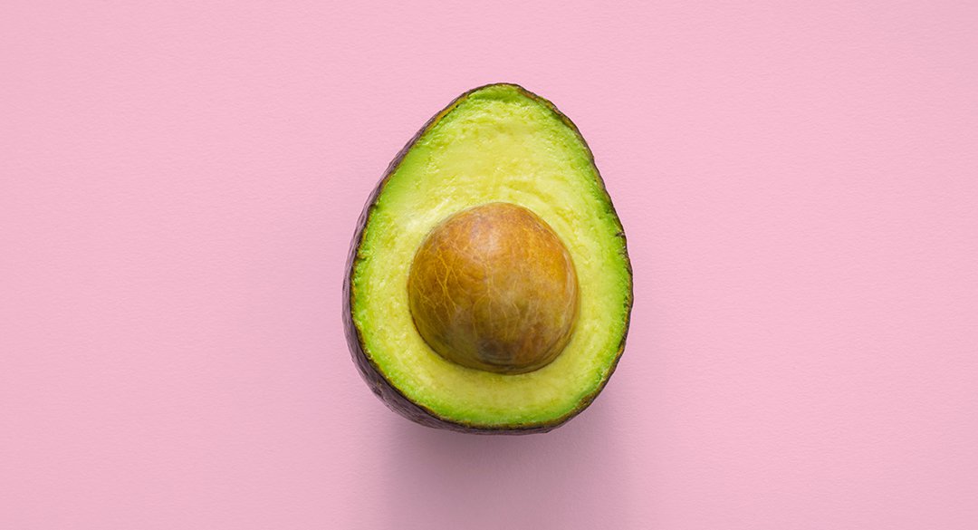 Avocado on a pink background