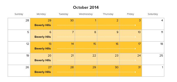 LA October Schedule
