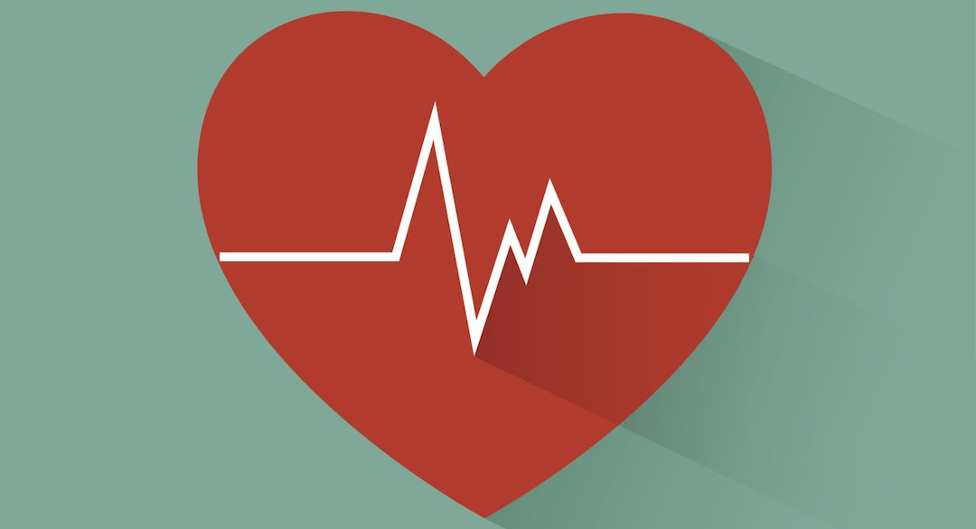 Illustration of a heart with EKG line through it