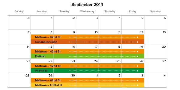 NY September Schedule