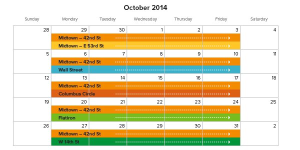 NY October Schedule
