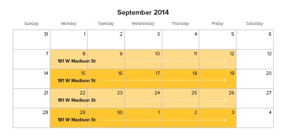 Chicago September Schedule