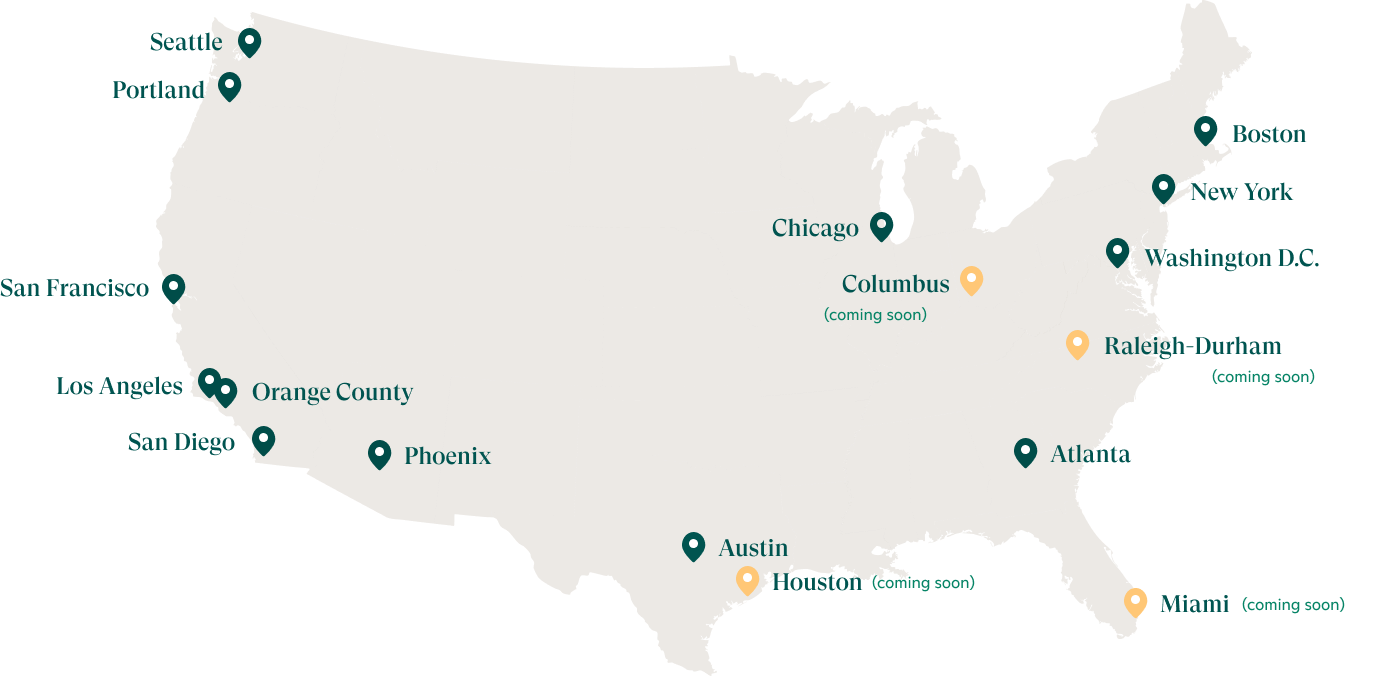 map of cities with One Medical offices