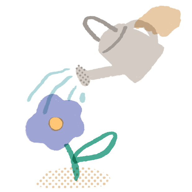 Watering a flower