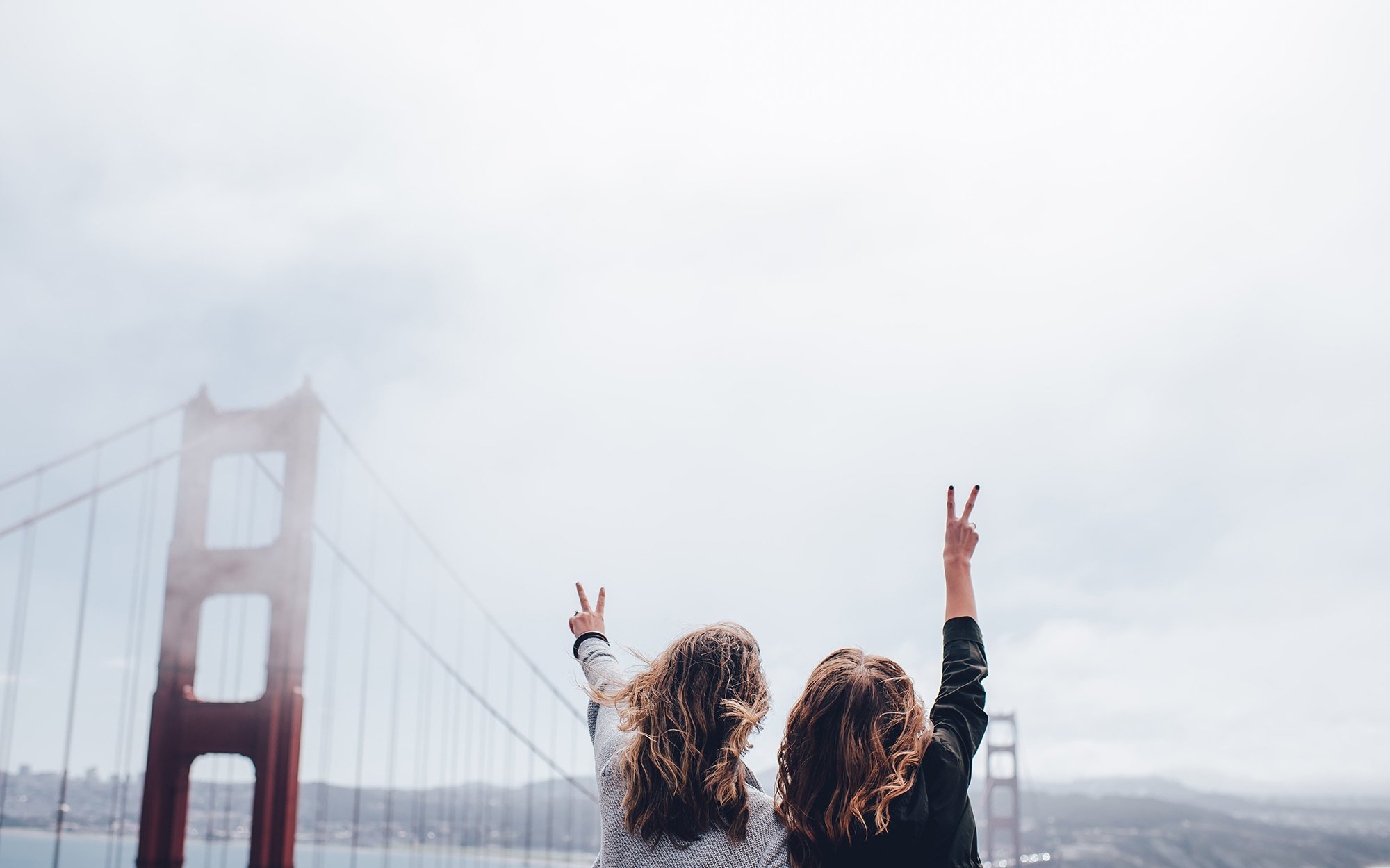 Peace sign golden gate bridge