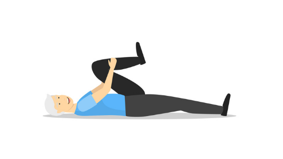 Vector image of senior man demonstrating Knee-To-Chest Pose-9.png