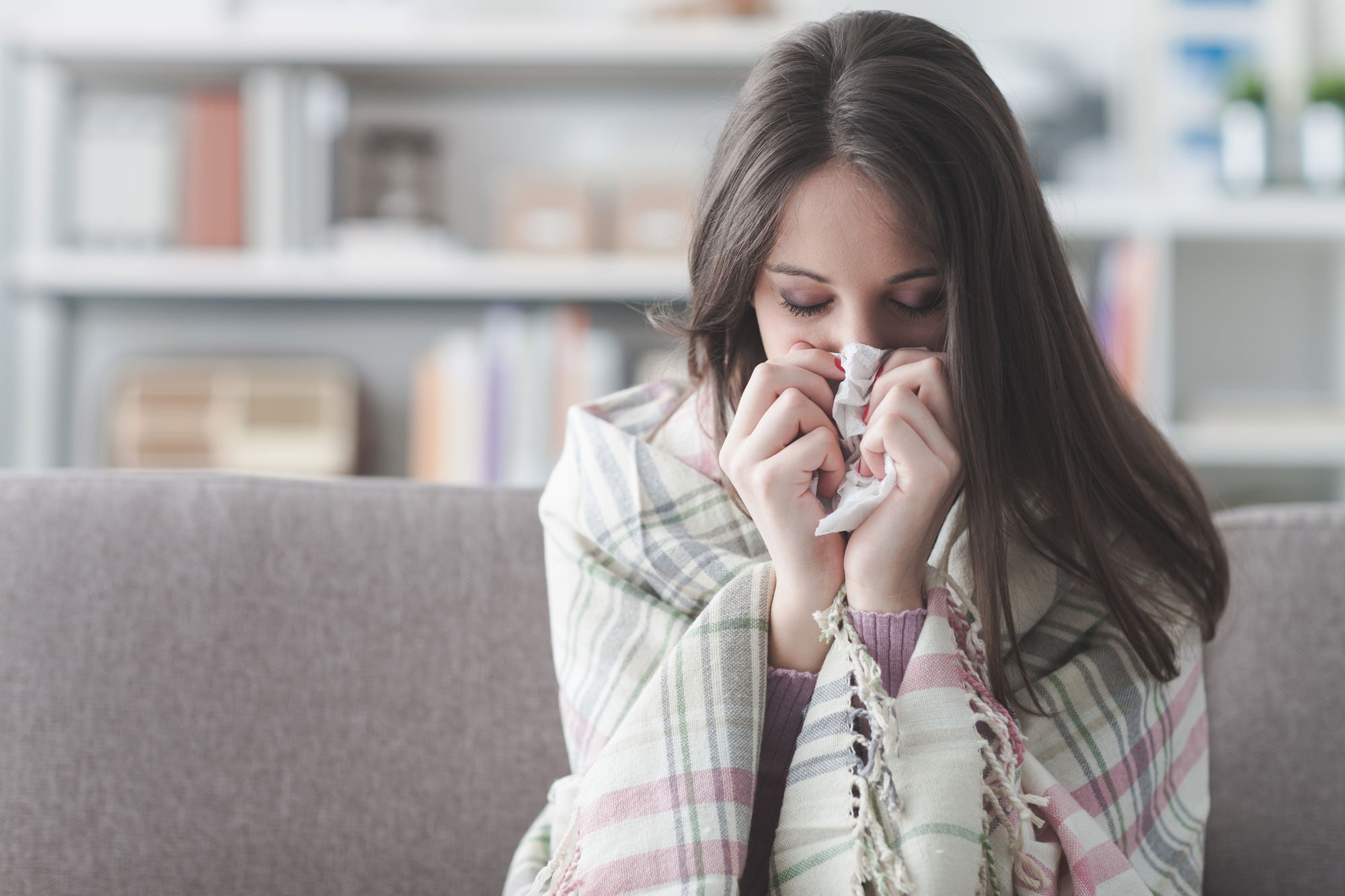 Woman-sneezing