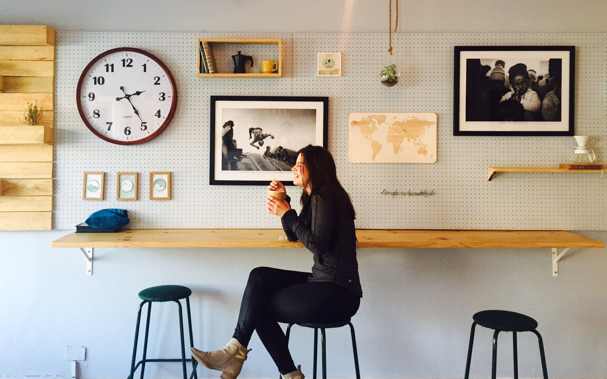 Woman drinking coffee