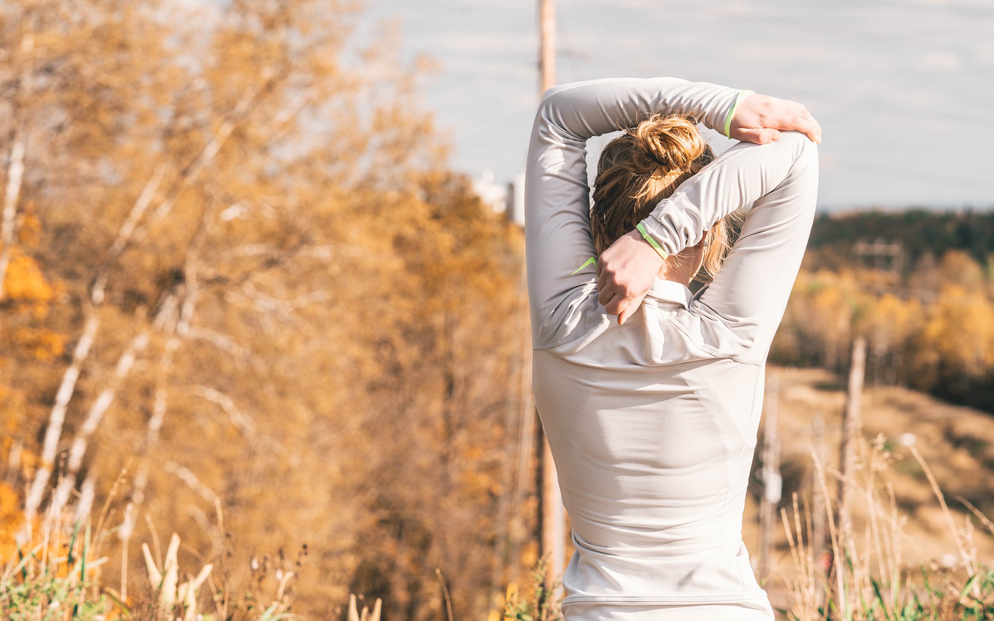 Woman stretching