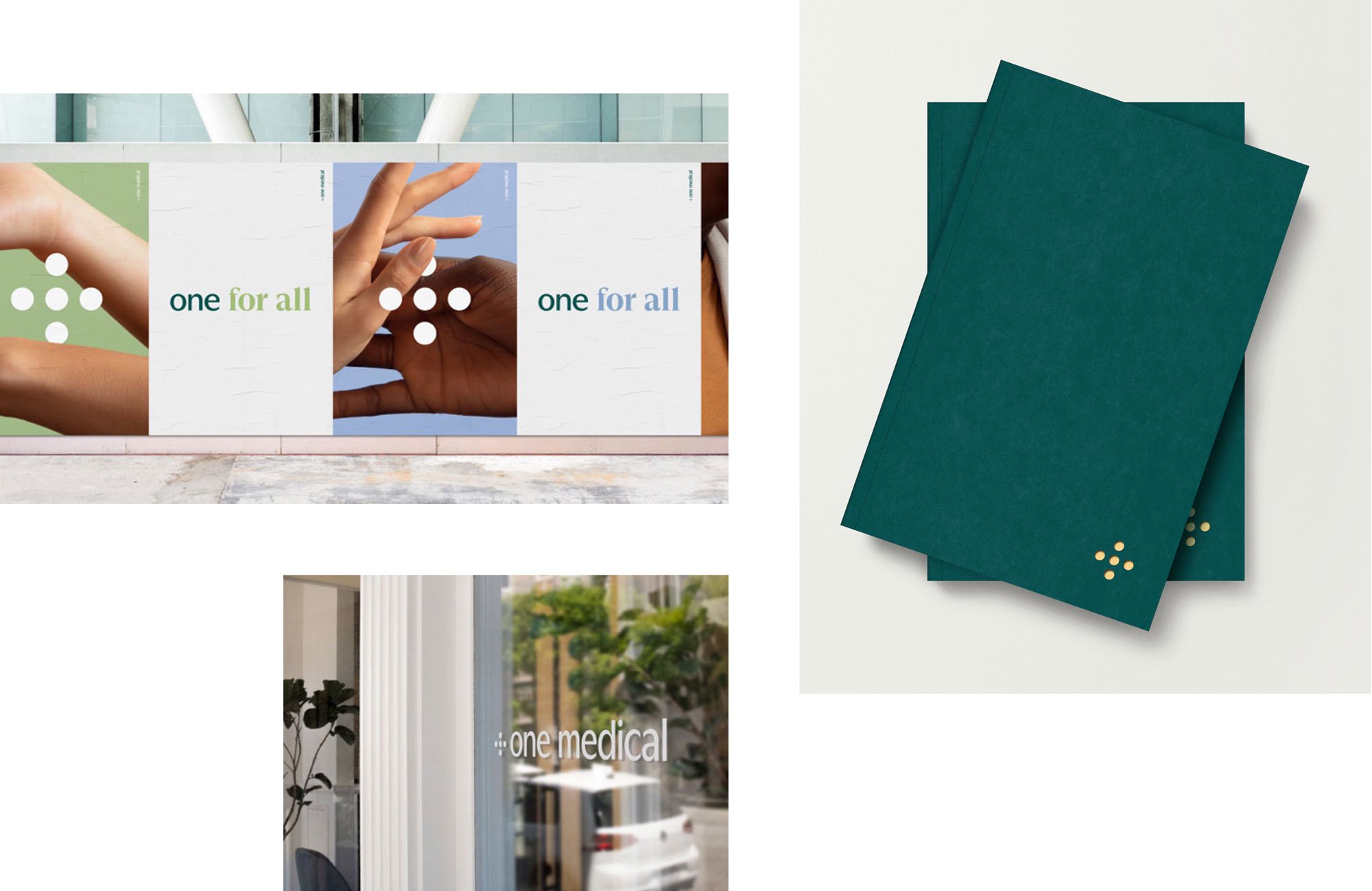 Grid of images with one medical logo in use