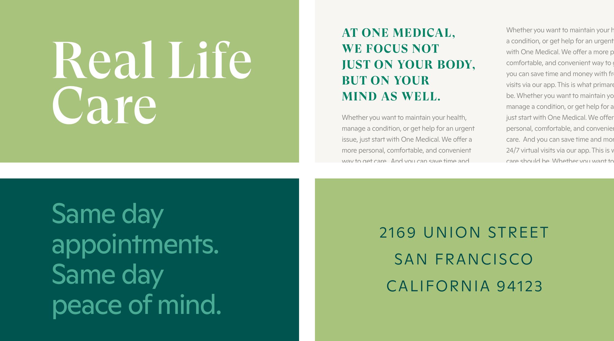 Grid showing typography usage