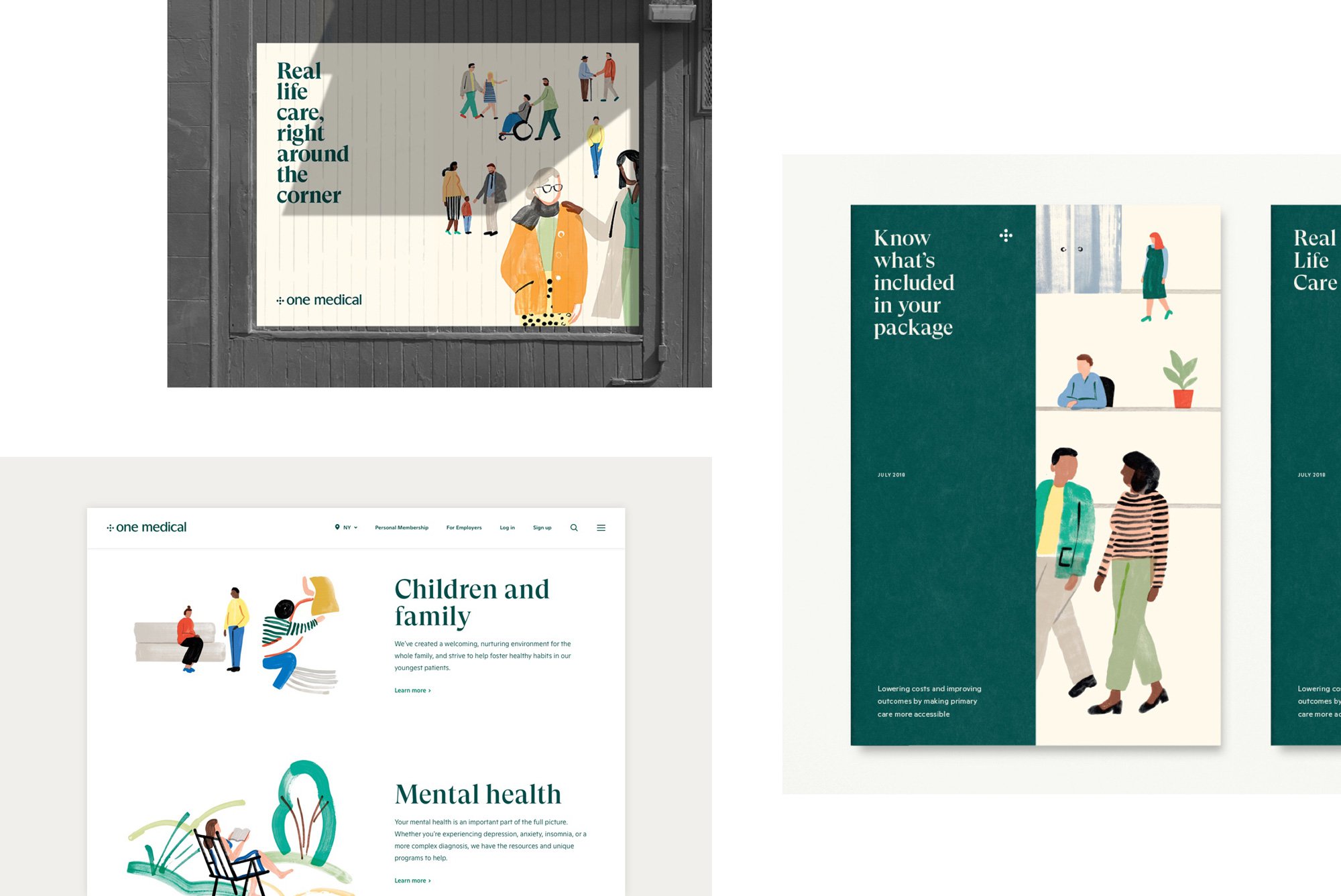 Grid showing different illustration uses