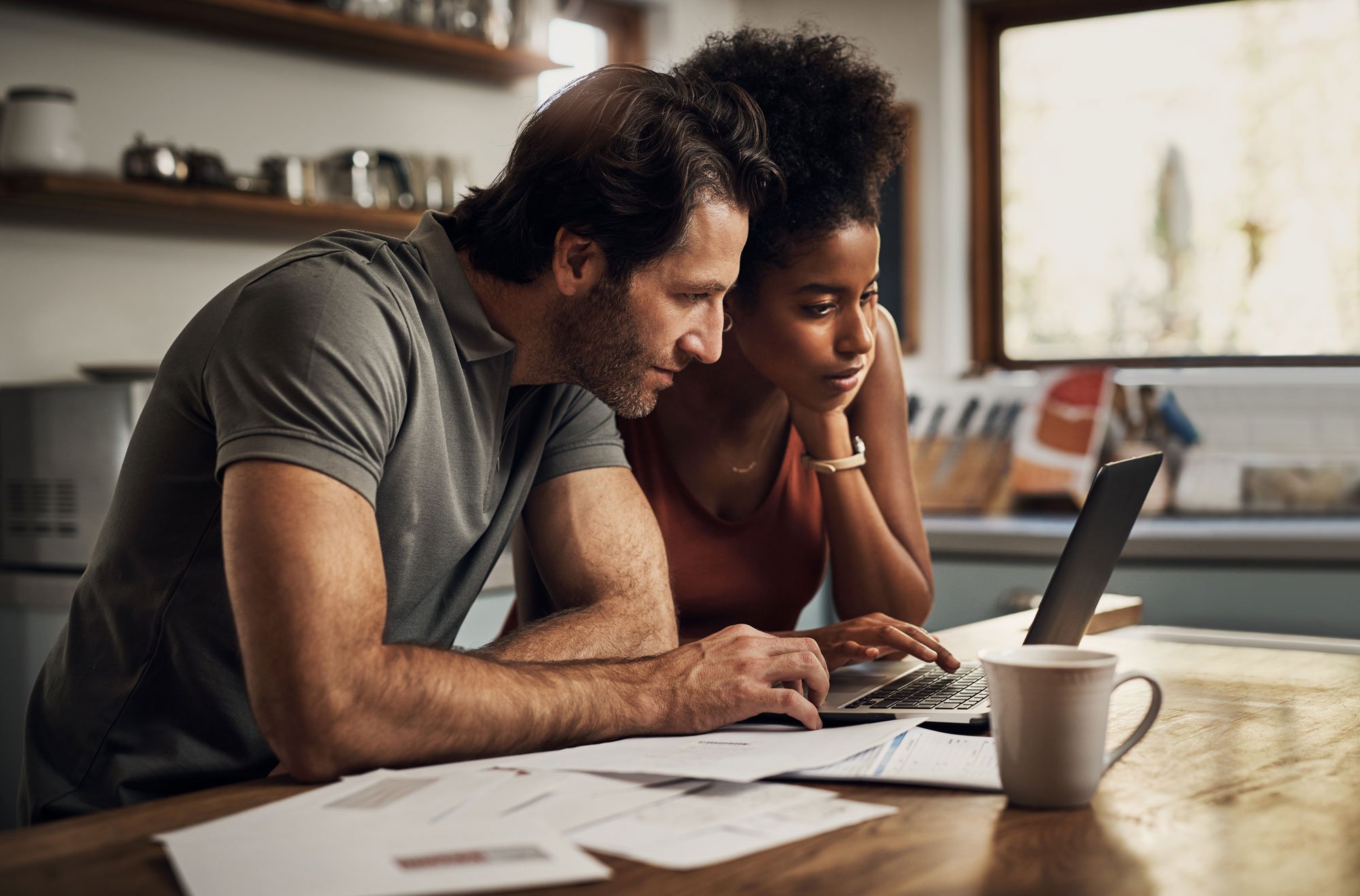 couple looking at computer