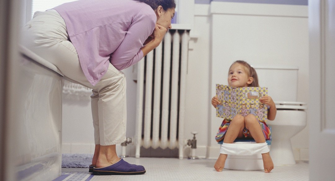 Mother potty training daughter (2-3)