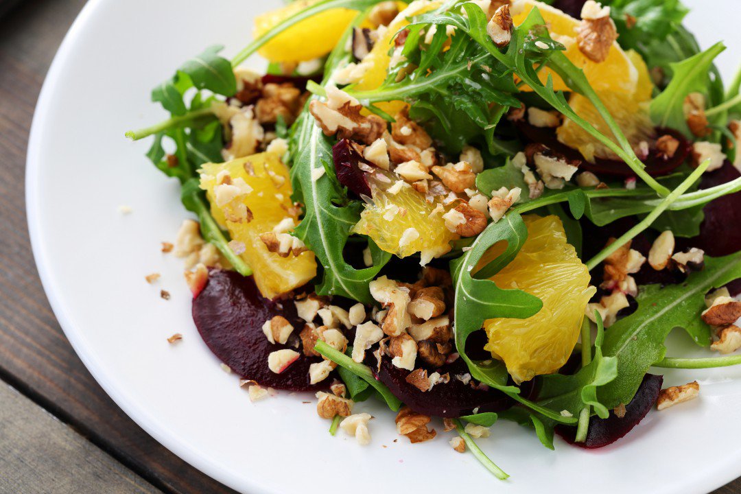 salad with orange and baked beets