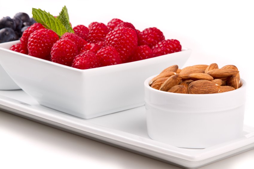 Tray of assorted fruits and nuts