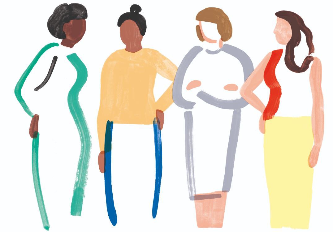 womens health illustration group of 4