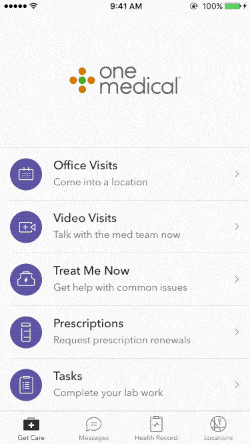 Prescription renewals seen in the One Medical mobile app