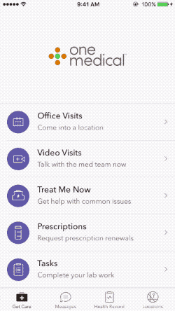 Video visits seen within the One Medical mobile app